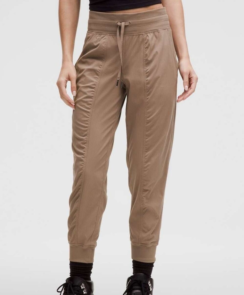 Lululemon Dance Studio Mid Rise Jogger Pants Size 10 Taupe Workout Sporty Gym